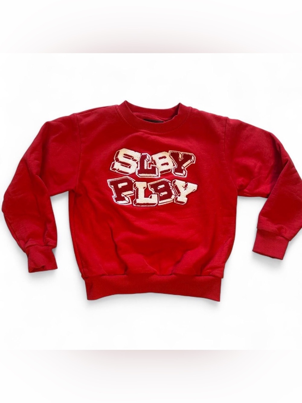 Soleboy Red SLBY PLBY Chenille Graphic Sweatshirt Size M